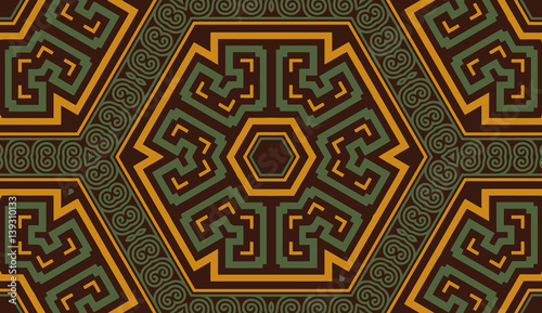 abstract symmetrical pattern art deco elements of geometric figures