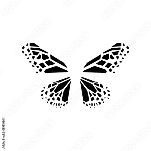 Butterfly wings vector emblem