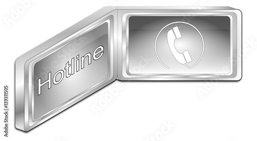 Hotline Button - 3D illustration