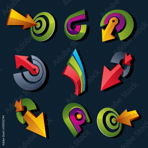 3d vector abstract shapes, ...