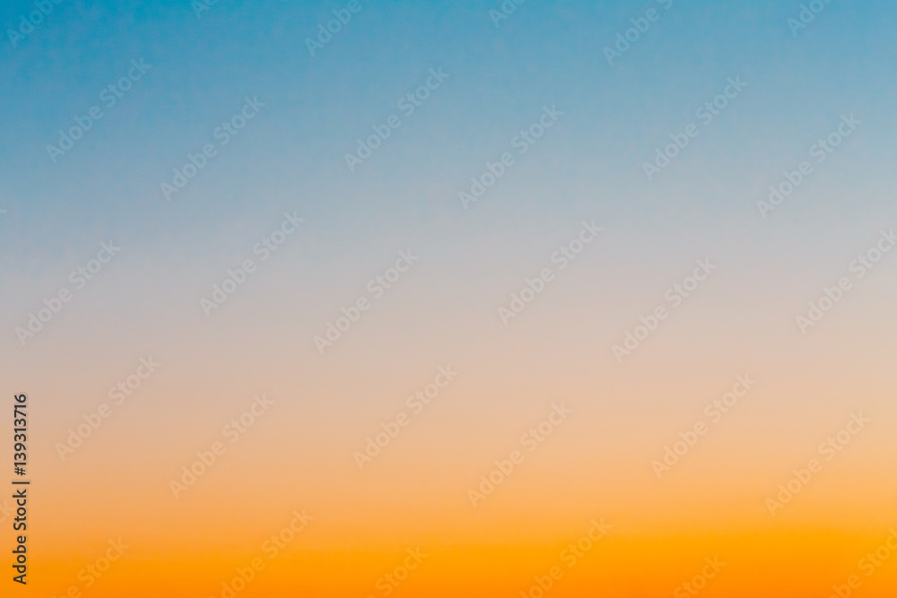 Colorful Abstract Background Of Natural Clear Sunny Sky At Sunset