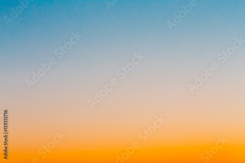 Colorful Abstract Background Of Natural Clear Sunny Sky At Sunset