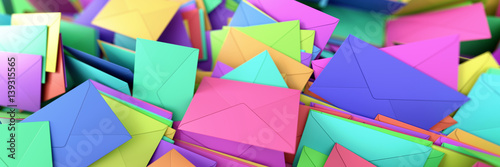 Infinite mail envelopes, 3d rendering background photo