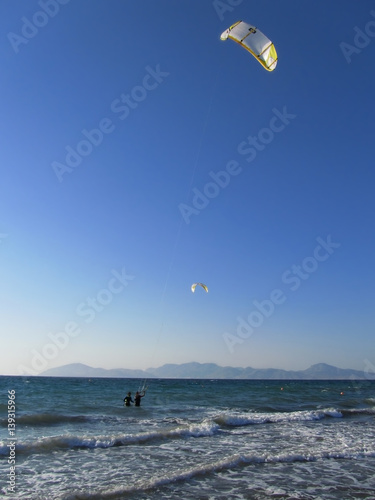 Kite surfer at Mastichari, Kos, a greek island