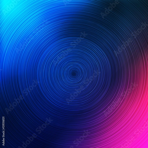 Abstract Colorful Concentric Circles Pattern on Blurred Background, Vector Design