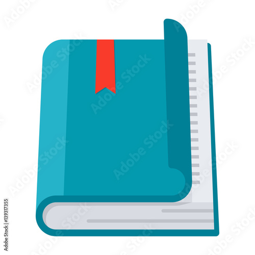 Vector book icon in flat style on white background