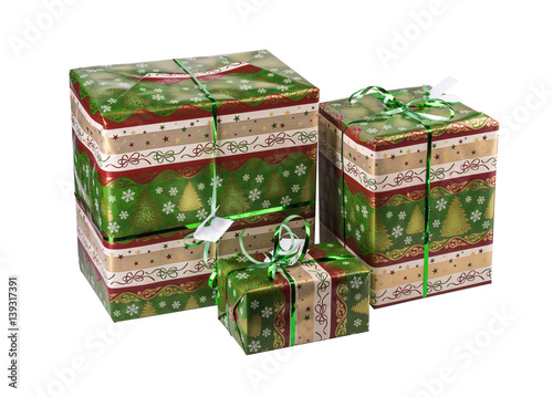 Christmas gift box isolated on white background. colorful present box. 