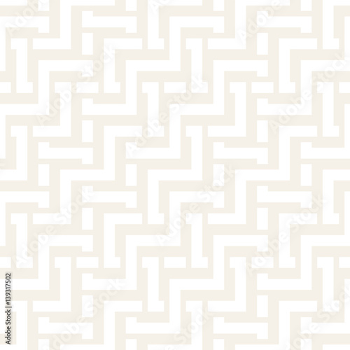 Interlacing Lines Subtle Lattice. Ethnic Monochrome Texture. Vector Seamless Black and White Pattern.