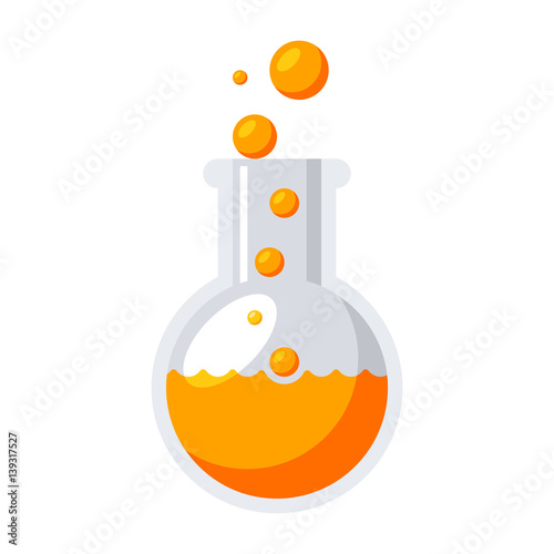 Laboratory flask icon in flat style vector illustration