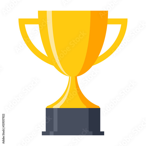 Canvas Print Trophy cup, award, vector icon in flat style