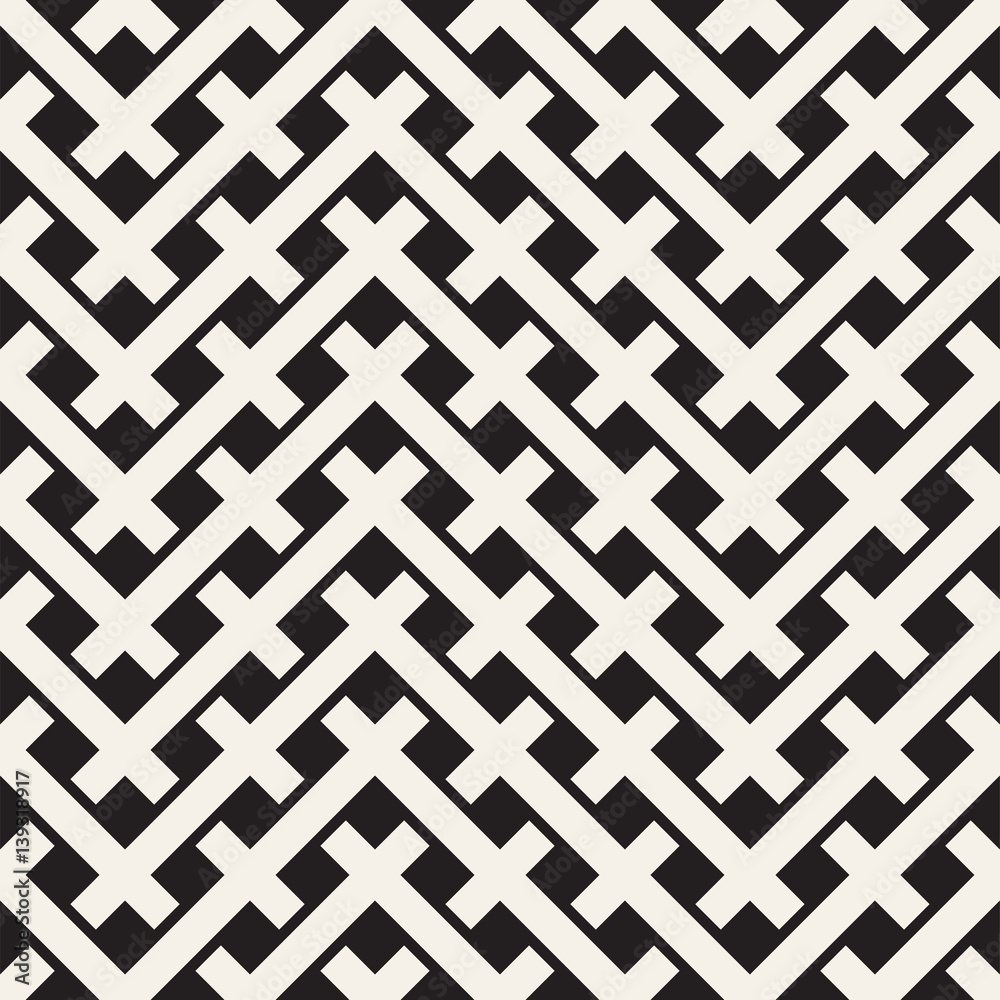 Weave Seamless Pattern. Stylish Repeating Texture. Black and White Geometric Vector Illustration. Weave Seamless Pattern. Stylish Repeating Texture. Black and White Geometric Vector Illustration.
