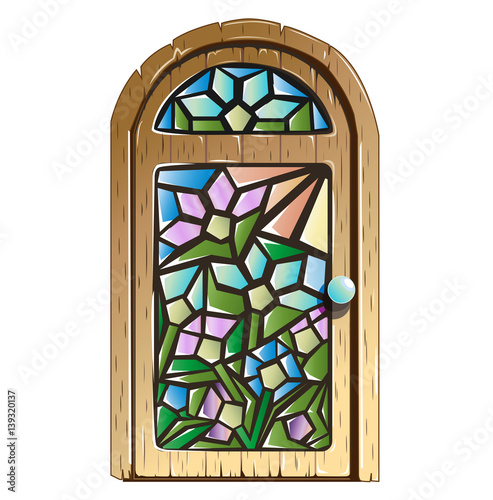 Doors with stained glass