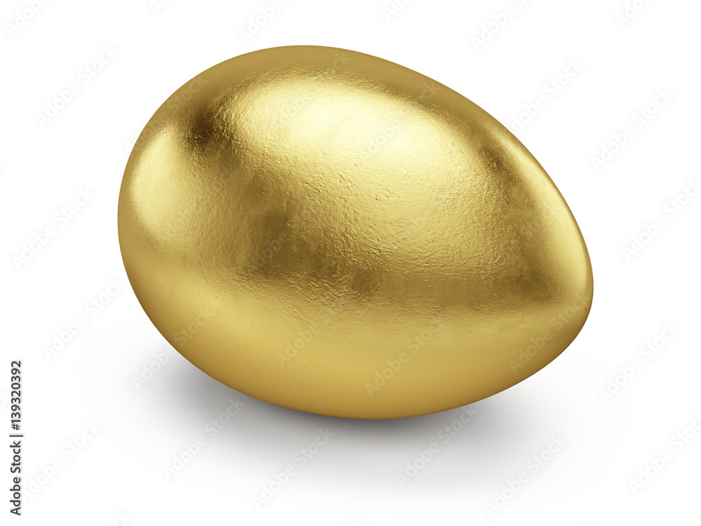 Naklejka premium Golden egg isolated on white - 3d render