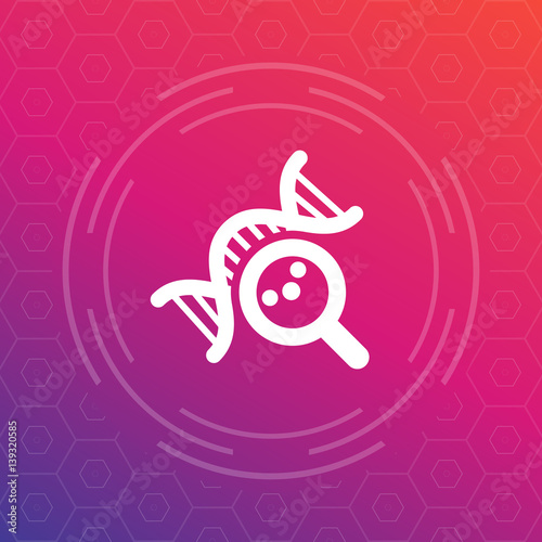 dna research, genetic study icon, vector illustration