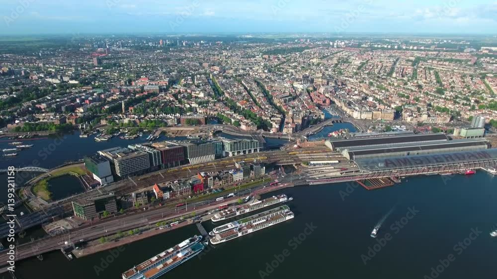 City aerial view over Amsterdam City aerial view over Amsterdam
