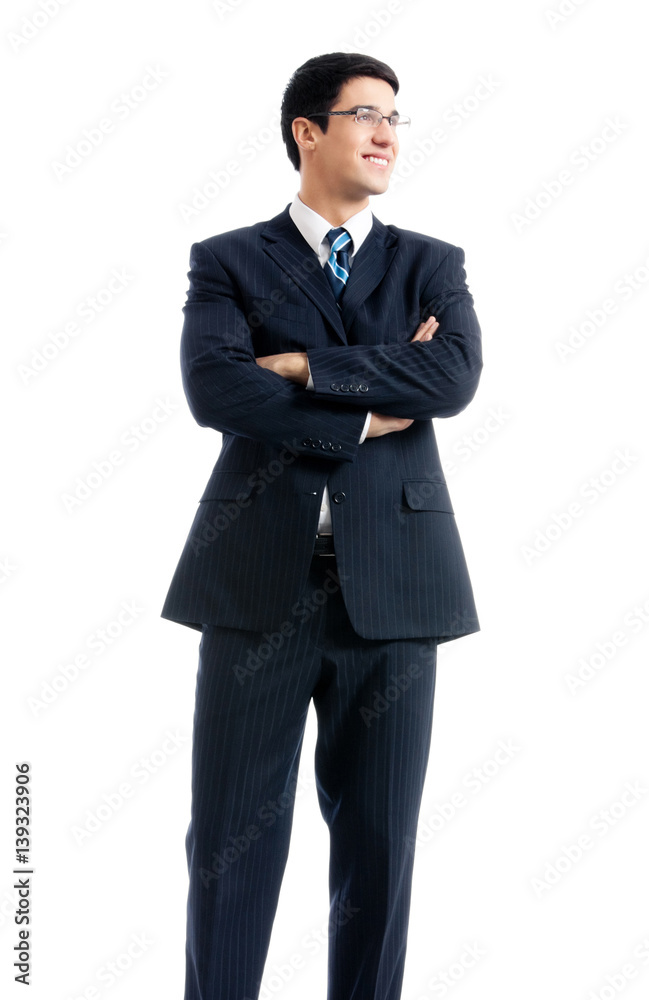 smiling successful businessman in glasses, isolated smiling successful businessman in glasses, isolated