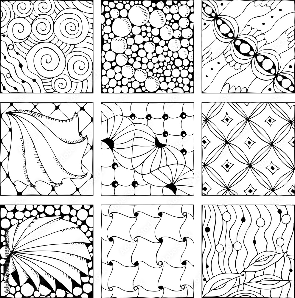 Hand drawn zentangle background for coloring pag Stock Vector | Adobe Stock