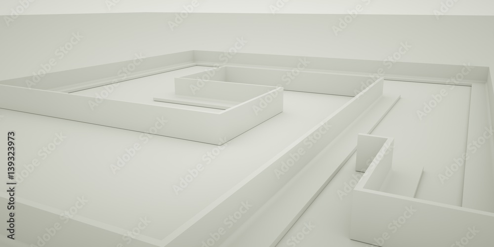 Maze on a white background, 3 d render Maze on a white background, 3 d render