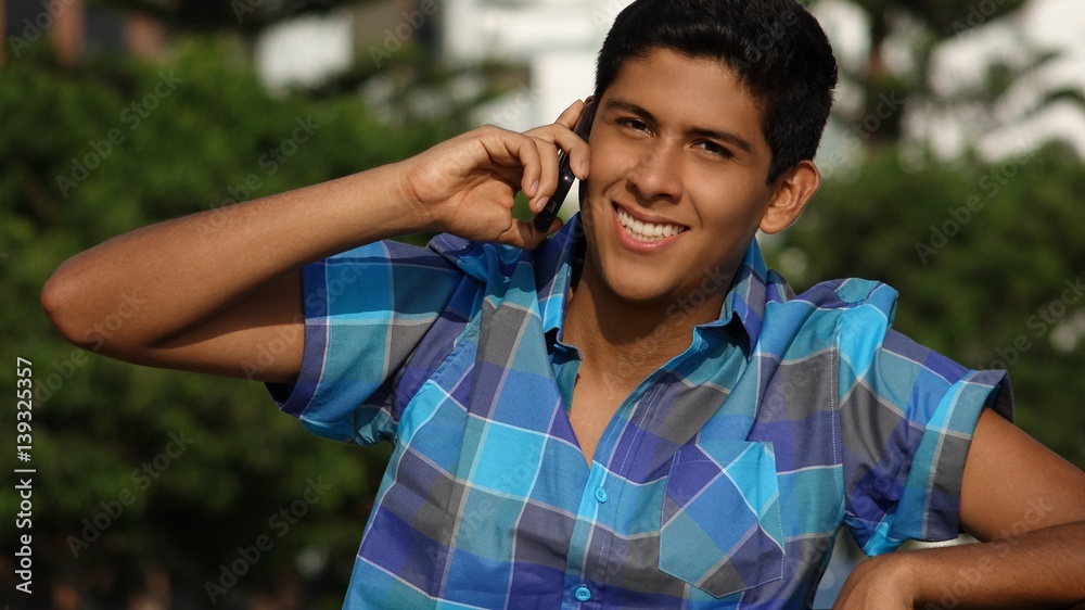 Teen Boy With Cell Phone