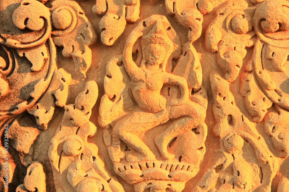Carvings Inside Angkor Wat, Cambodia