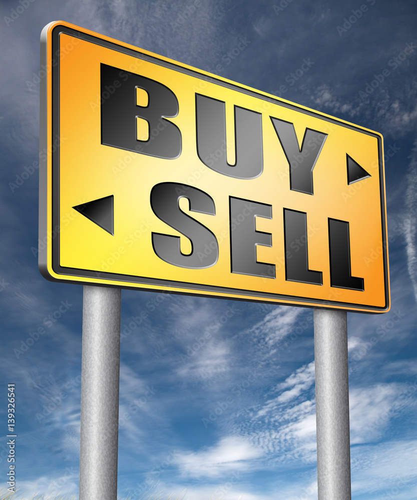 buy or sell house buying or selling on stock market exchange international trade road sign text buy or sell house buying or selling on stock market exchange international trade road sign text