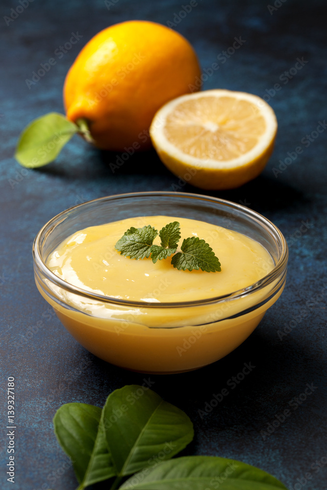 lemon curd in a glass bowl lemon curd in a glass bowl