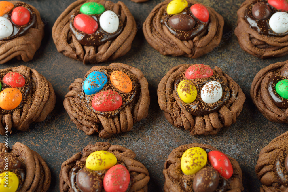Cookies chocolate Easter nest Cookies chocolate Easter nest