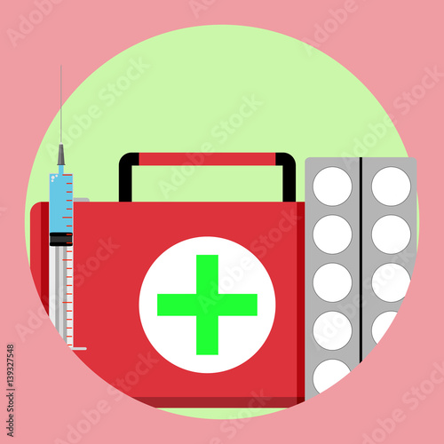 Medication first medical aid icon