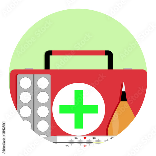 Treatment of fever with flu icon