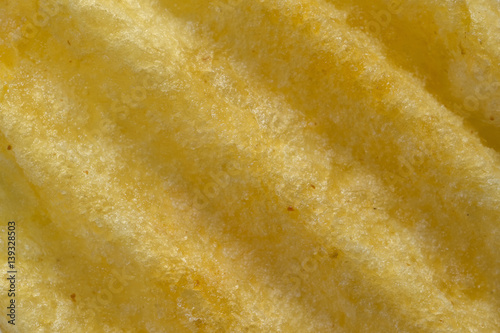 Macro texture of corrugated potato chips
