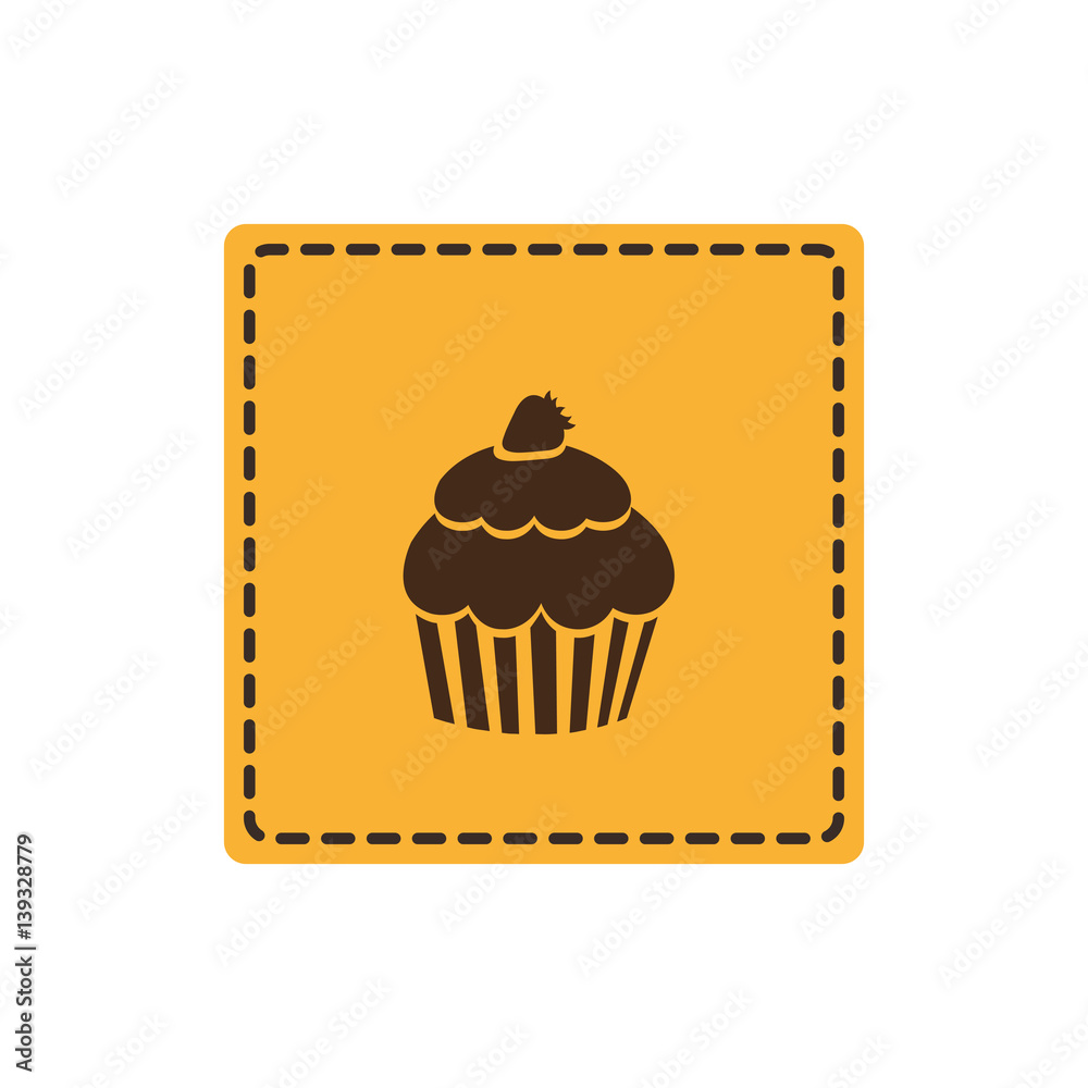 yellow emblem muffin icon, vector illustraction design image yellow emblem muffin icon, vector illustraction design image
