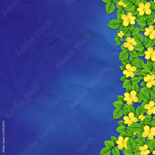 Beautiful yellow summer flowers on abstract background