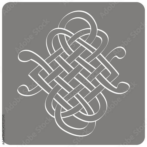 monochrome icon with Celtic art and ethnic ornaments for your design
