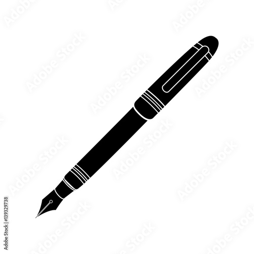 black with gray contour ballpoint icon, vector illustraction design