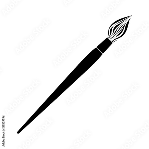 black contour paint brush icon, vector illustraction design image