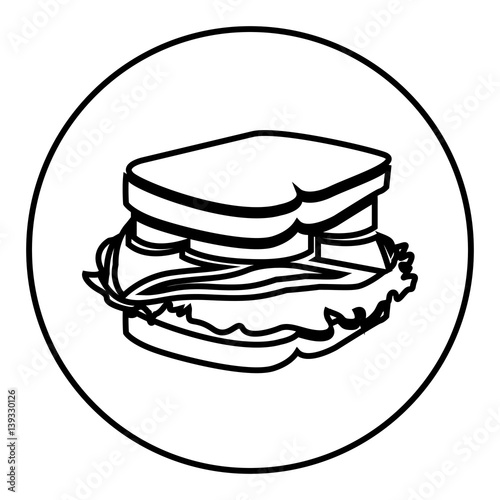 figure emblem sticker sandwich icon, vector illustraction design image