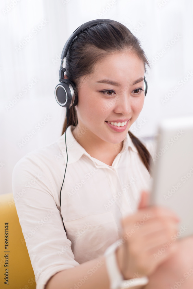 young pretty woman relaxes in room young pretty woman relaxes in room