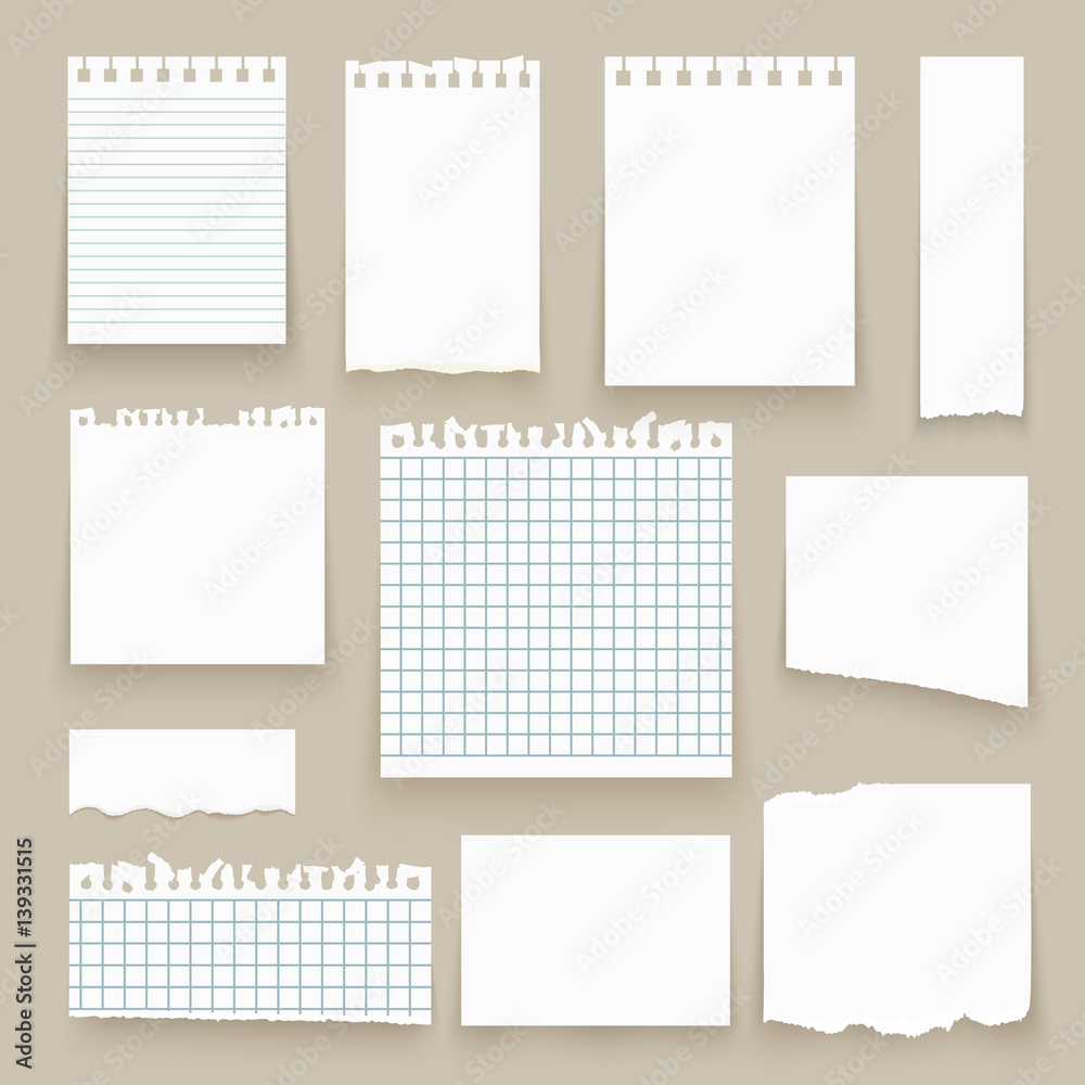 Set of isolated realistic empty vector paper poster mockup, note Set of isolated realistic empty vector paper poster mockup, note