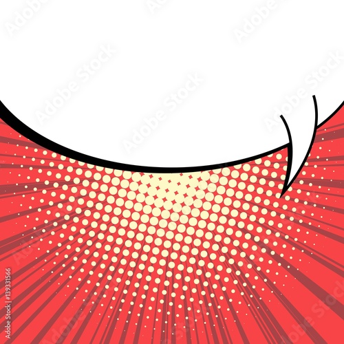 Abstract creative concept vector comic pop art style blank, layout template with clouds beams and isolated dots background. For sale banner, empty speech bubble set, illustration halftone book design.