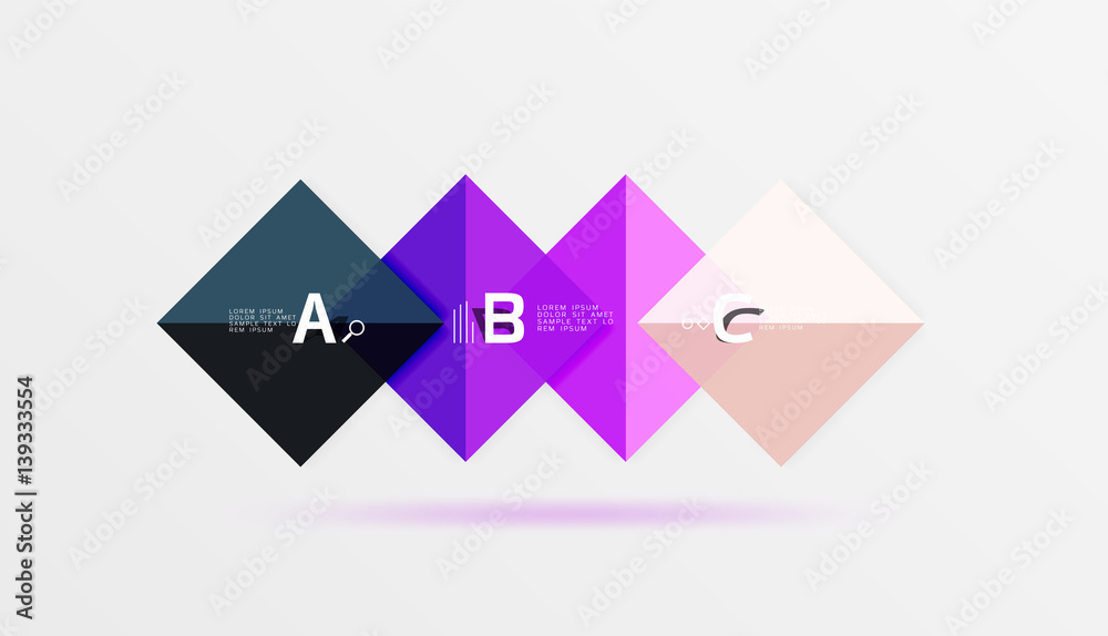 Glossy squares with text, abstract geometric design concept Glossy squares with text, abstract geometric design concept