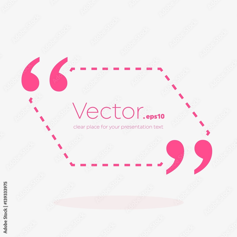 Naklejka Abstract concept vector empty speech square quote text bubble. For web and mobile app isolated on background, illustration template design, creative presentation, business infographic social media.