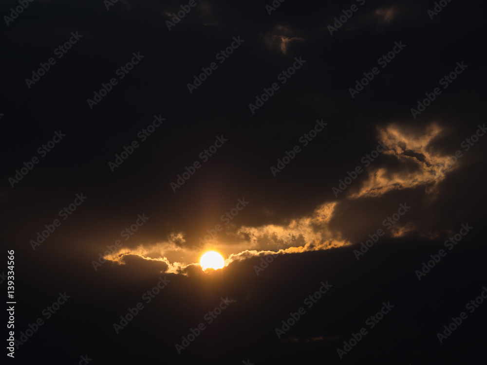 Sun Through Clouds a Light Beam Sun Through Clouds a Light Beam