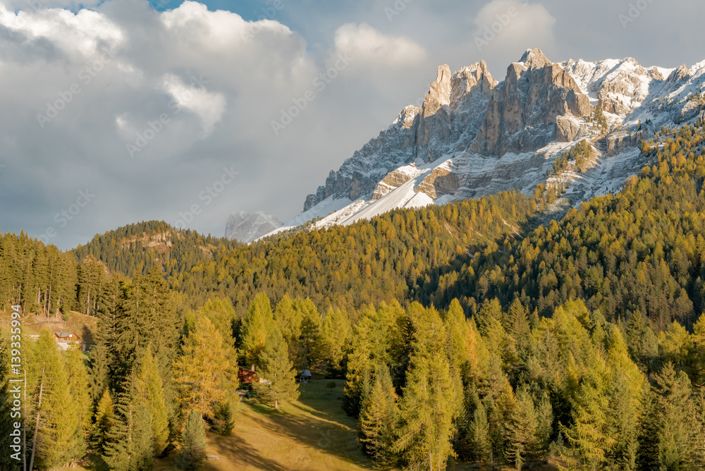 Autumn colors on the Italian Alps in Trentino Alto Adige