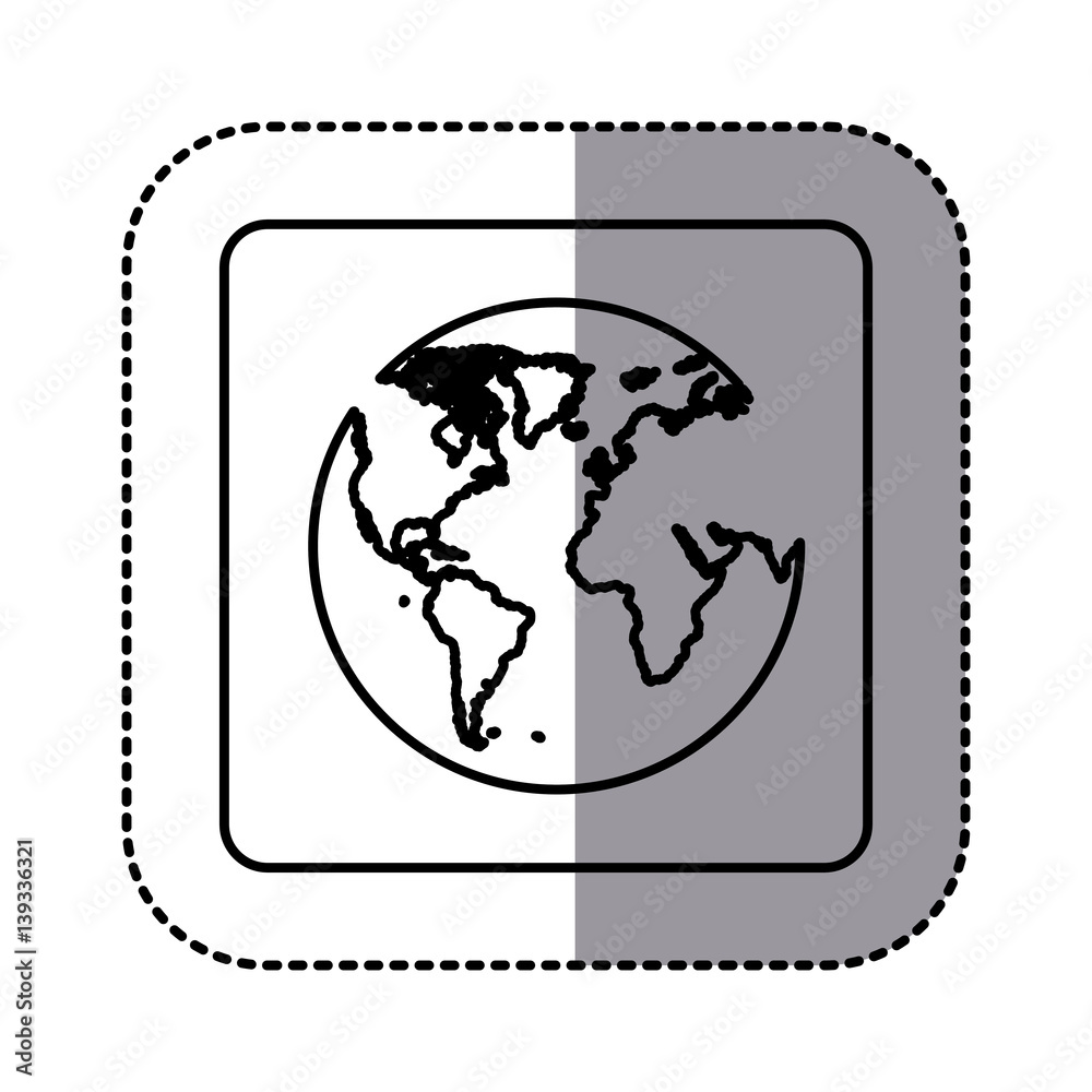 Obraz premium white emblem earth planet icon, vector illustraction design