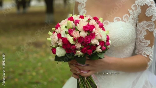 nice wedding bouquet in bride's hand
