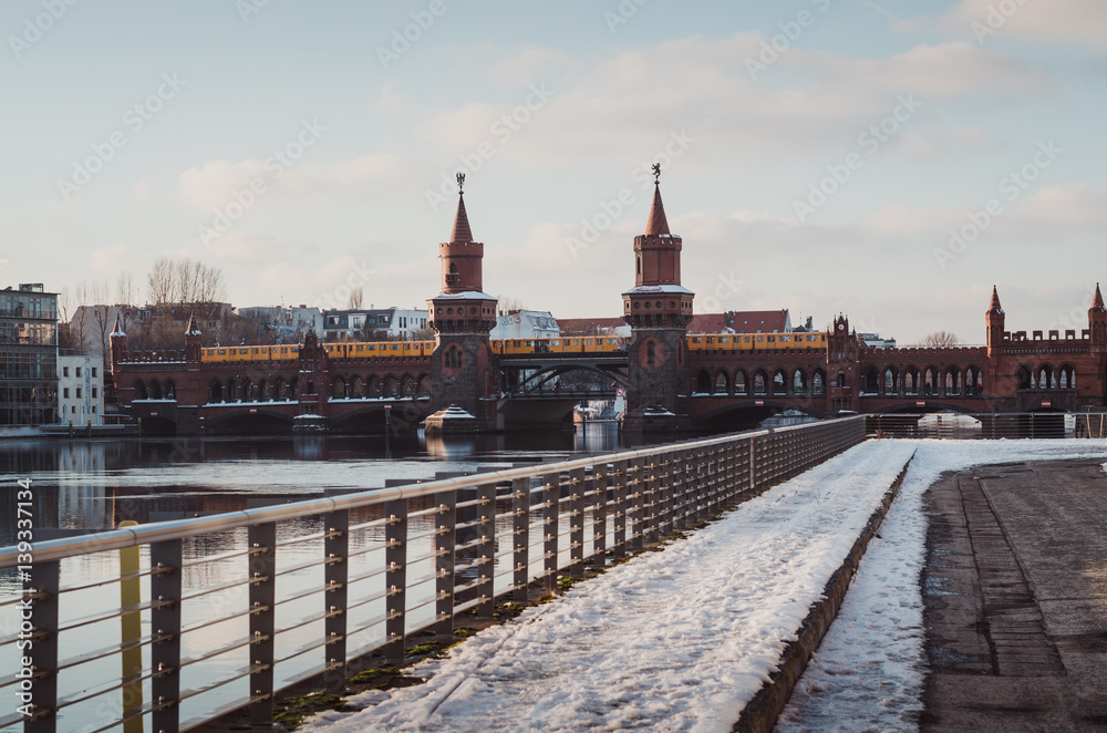 Oberbaumbridge Berlin in winter