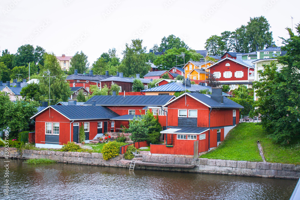 red wooden houses of Porvoo, Finland