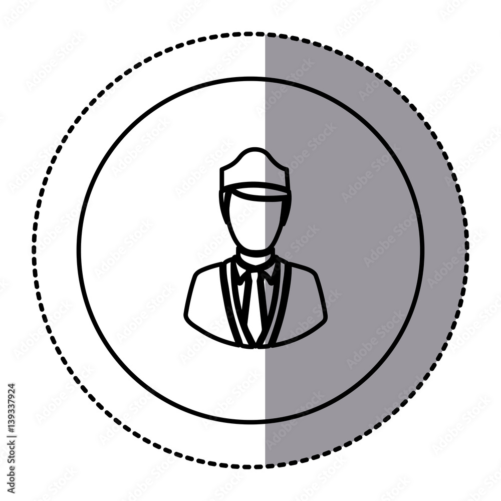 white emblem guard person icon, vector illustraction design image white emblem guard person icon, vector illustraction design image