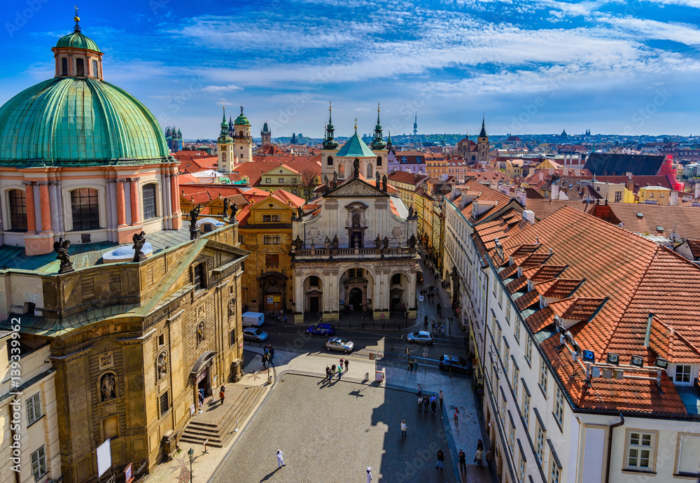 Aerial view of Old Town in Prague. Czech Republic