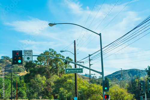 Mulholland drive sign in Malibu